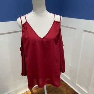 Gorgeous peekaboo red blouse